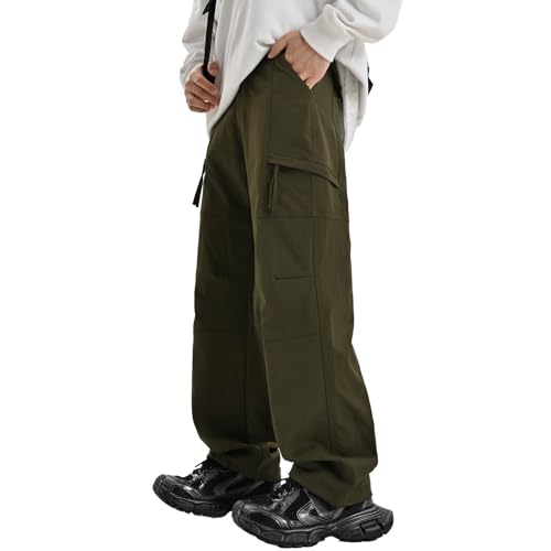 Baggy Cargo Pants for Teen Boys Hip Hop Casual Trousers Loose Fit Streetwear with Pockets