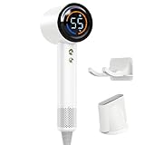 ドライヤー 【2026最強モデル・サロン級 大風量 ＆瞬間 速乾 】 ヘアドライヤー 1400W 液晶モニター 温度表示 5億マイナスイオン 超軽量350g 静音 5段階温度＆3段階風量調整 57℃恒温ケア 美髪ケア コンパクト 過熱防止 メモリー機能 ノズル 壁掛けホルダー付 旅行用 家庭用 （ホワイト）