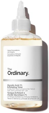 The Ordinary Glycolic Acid 7% Exfoliating Toner, Brightening and Smoothing Daily Toner for More Even-Looking Skin Tone, 240ml
