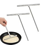 2 Stück Crepes Verteiler,Teigverteiler Crepemaker,Crepe Verteiler,Für Crepeteig Oder Palatschinken Mit Langem Griff 18 Cm In Edelstahl Crêpe Spreader Für Pfannkuchen Eierkuchen