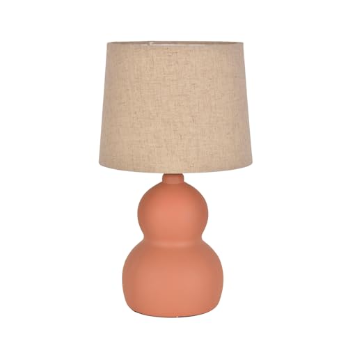 Corep Lampe céramique lin terracotta DRYADE H38.5cm
