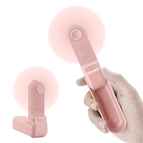 JAMSWALL Handheld Fan Mini Fan USB Desk Fan, Powerful Small Personal Portable Fan with USB Rechargeable Battery 3 Speed Adjustable Operated Cooling Folding Fan for Travel Office Room Household