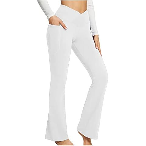EMATOP Schlaghose Damen 70er Mode Strandhose Hippie Kostüm Lang Elegant Jogginghose High Waist Sporthose Cover