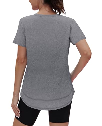 XIEERDUO Womens Workout Tops Short Sleeve Shirts Sun Protection UPF 50+ Quick Dry Outfits for Hiking Running V Neck S-3XL - Image 6