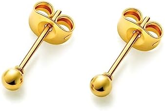 （04:30時点） HSP サージカルステンレス ピアス 3mm ボール ゴールド 1ペア 両耳用 メンズ レディース