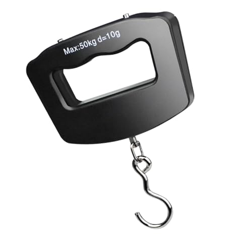 báscula de peso para equipaje con gancho, báscula para equipaje,Báscula de viaje de 110 lb/50 kg con pantalla LCD retroiluminada Báscula digital para peces | Báscula inteligente con pilas para maleta,