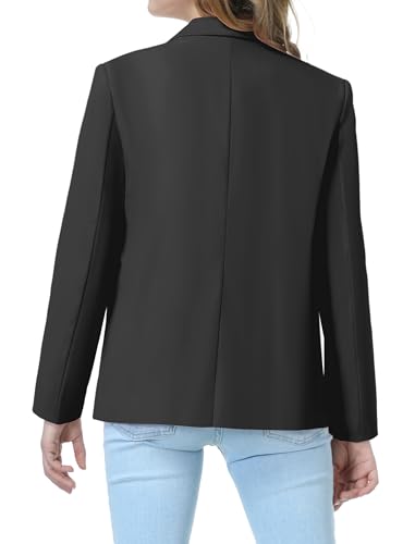 Mebius Girls Blazer Jacket Long Sleeve Shawl Collar Open Front Formal Blazers Suit Inner Pocket for Kids Size 6-12 Year2