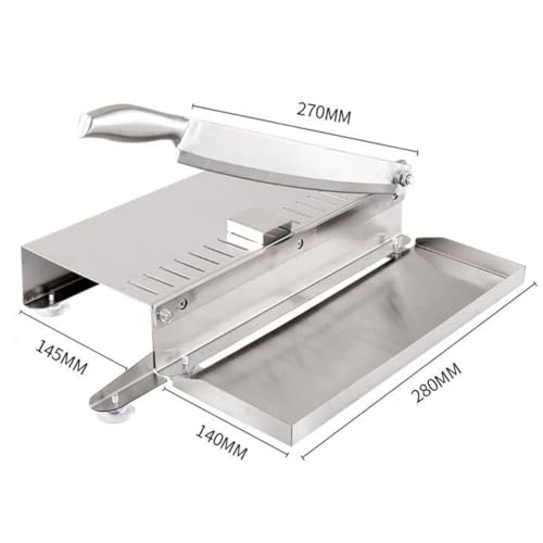 Affettatore manuale di carne da 375mm, taglierina ossea in acciaio inossidabile con protezione regolabile e piedini antiscivolo.Ghigliottina resistente per carne di manzo, pesce, pollame.Strumento di
