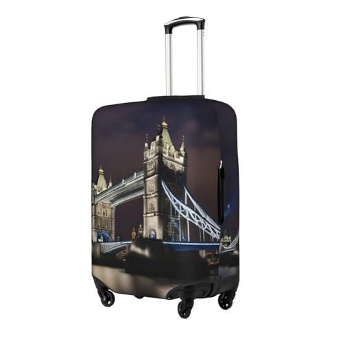 Tower Bridge In London Print Travel Elastic Suitcase Luggage Baggage Cover Protector, Washable And Anti-Scratch2