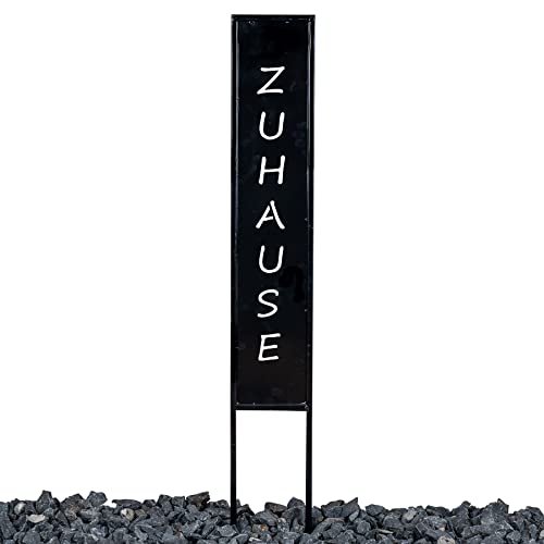 levandeo Gartenstecker Zuhause H83cm Schwarz Metall Stele Garten Deko Schild Aufsteller Gartendekoration