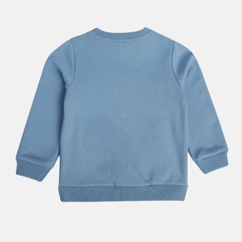 Image of miniklub Boys Round Neck Long Sleeve Knitted Cotton Sweat Shirt (Blue Color)