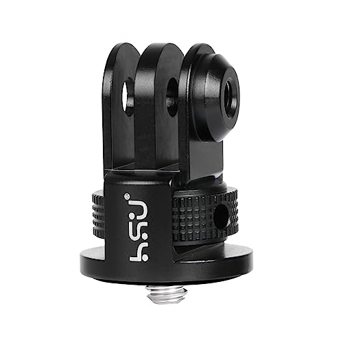 Image of HSU Aluminum Tripod Mount Adapter, 1 /4 inch 20 Mount for GoPro Hero 13 /12 /11 /10 /9 /8 /7, X4 /X3 /X2 /X /RS /R and Other Cameras (Black)