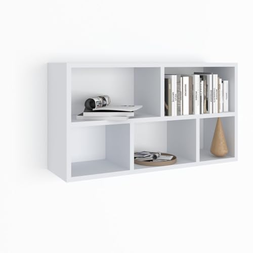 Sleepy Shop Lot de 24 étagères murales, modernes, blanches, à suspendre au mur, pour objets et livres, chambre d'enfant et salle de bain, horizontale ou verticale, blanche