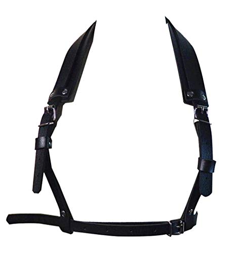 Men's Punk Faux Leather Body Chest Harness Belt with Metal O-rings Adjustable Buckle Straps Clubwear Costume