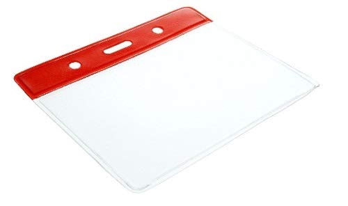 Identity Plus: Clear Vinyl Badge Holder with Red Top Banner (2)