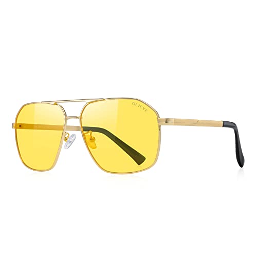 Metal Mens Sunglasses Polarized Rectangular Sunglasses for Men