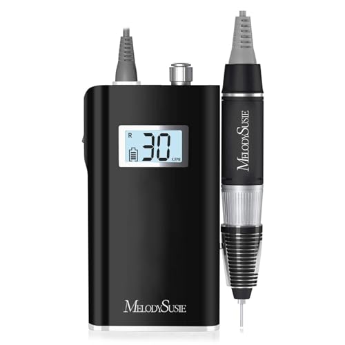 MelodySusie Entry-Level Clip-On Cordless Nail Drill, SC320H 30000RPM Popular Classic E-File with LCD...