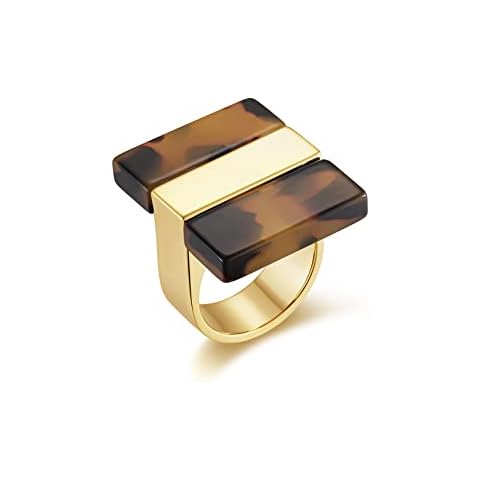 Meow Star Adjustable Rings for Women Gold Plated Rings Acrylic Rings for Women Thin Wide Adjustable Open Ring Fashion Jewelry For Women Acrylic Leopard Ring (gold_8#) Cover