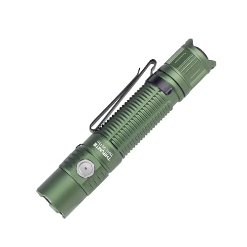 ThruNite TN12 V6 Pro Tactical LED Flashlight, High 1705 Lumens Dual Switch, USB-C Rechargeable Flashlight Compact for EDC, Law Enforcement, and Outdoor Use (Green)