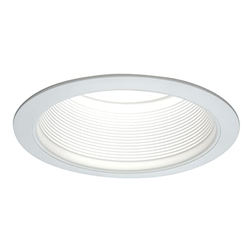 HALO E26 Series 6 in. White Recessed Ceiling Light Fixture Trim with Tapered Baffle and White Ring Overlay, (6100WB) #1