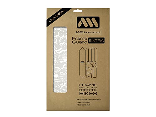 All Mountain Style AMS Protector de Cuadro Extra   Protege tu bicicleta de posibles arañazos y golpes, Tornado Blanco
