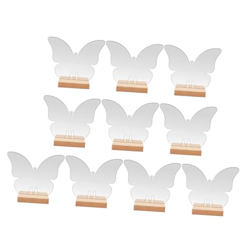 Cabilock 12pcs Butterfly Table Signs with Stand for Wedding Reception Blank Place Cards for Party Decoration Modern Design DIY Creative Freedom Sturdy Display for Banquet and Restaurant