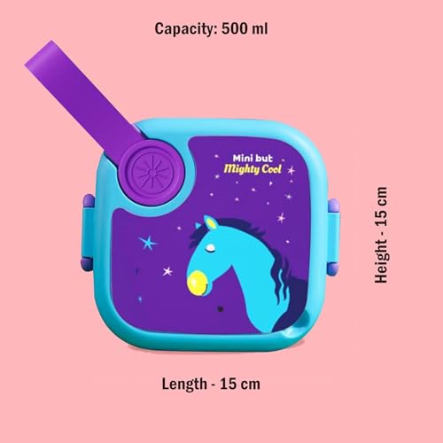 Image of Kids Lunch Box with Stainless Steel Inner | Leakproof BPA Free Snack Box for Kids Boys & Girls | Small Tiffin Box for School, Fruit & Snacks | Cute Bento Lunch Box for Toddlers (RED-Blue)