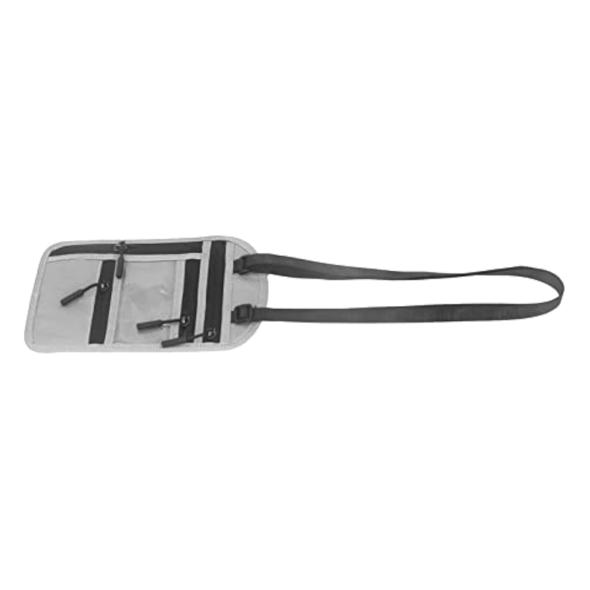 Travel Neck Wallet with Adjustable Shoulder Belt, Light Gray
