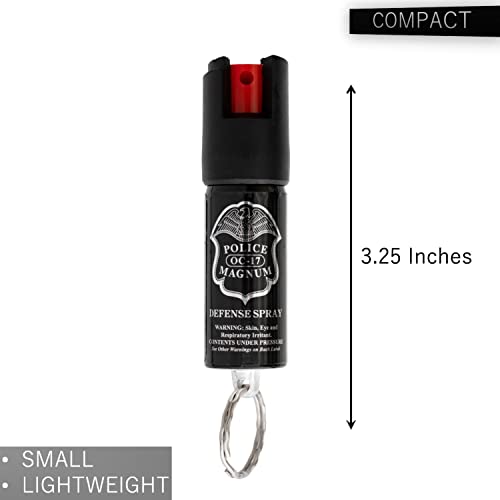 Police Magnum Mini Pepper Spray Keychain Bulk Pack- Max Heat Strength- Made In The Usa- 1/2Oz Twist Lock Keyrings (20 Red) #TOP3