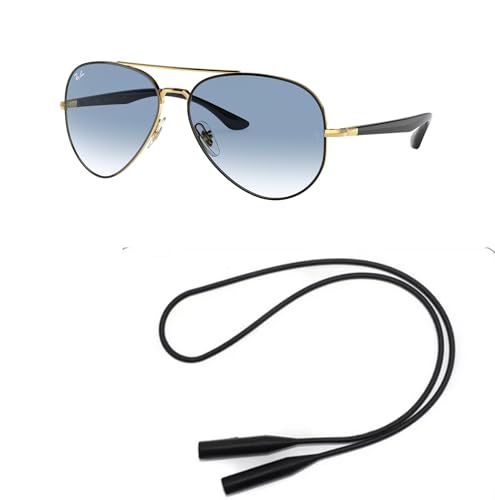 Ray-Ban RB3675 Sunglasses Bundle: RB 3675 90003F Black On Arista Clear Gradient and Universal Anti-slip Silicone Leash2