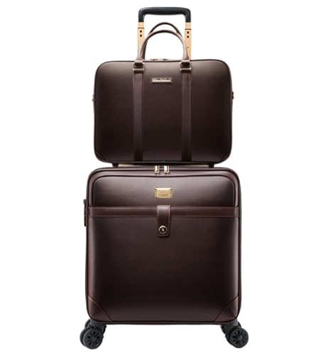 Luggage Suitcases With Wheels 2 Piece Trolley Bag Cabin Size Travel Bag Artificial Leather Carry On Luggage With Wheels Suitcase Spinner Luggages (Color : A, Size : 20inch)