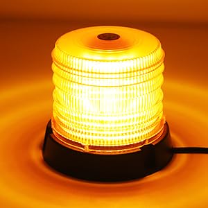 MIRUNNY Led Beacon Lights 12V-24V Amber Strobe Warning Light, 48 LED Rooftop Safety Flashing Emergency Lights with Magnetic for Cars Trucks Vehicle (400A)