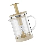 Batidor de mano con jarra integrada, batidor manual de vidrio resistente al calor para hornear en el hogar, cocina multiusos, construcción de acero inoxidable, batidor de vidrio de borosilicato para