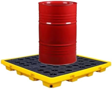Modular Plastic Spill Containment Platform for Industrial Use - 17 (130x68x15cm, 33.5x33.5x5.5cm) - Ideal for Warehouses & Parks