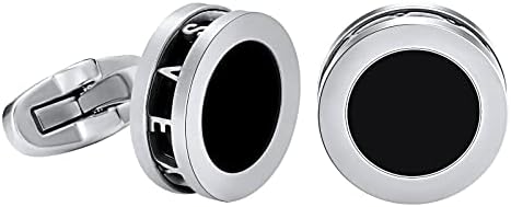 VEXXS Cufflinks for Men, Natural Agate Cufflinks and Natural Fritillaria Stone Cufflinks with 5 times 18K Real Gold Plating and 360° Mirror Polishing, Jewelry Gift for Men