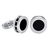 VEXXS Cufflinks for Men, Natural Agate Cufflinks and Natural Fritillaria Stone Cufflinks with 5 time