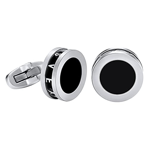 Vexxs Cufflinks For Men, Natural Agate Cufflinks And Natural Fritillaria Stone Cufflinks With 5 Times 18K Real Gold Plating And 360° Mirror Polishing, Jewelry Gift For Men #TOP2