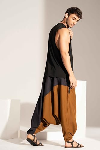 Image of The Veshti Company Stylish Harem Pants for Men's Cotton Hippie Style Baggy Oversized Yoga Pajama Pant