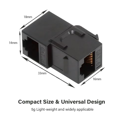 Adaptador Keystone UTP CAT6 ángulo 90 RJ45 hembra a hembra miniatura 6