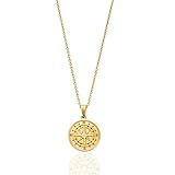 CRAFTD | Gold Compass Pendant Necklace | Durable 18K Gold & 316L Stainless Steel | 20.5