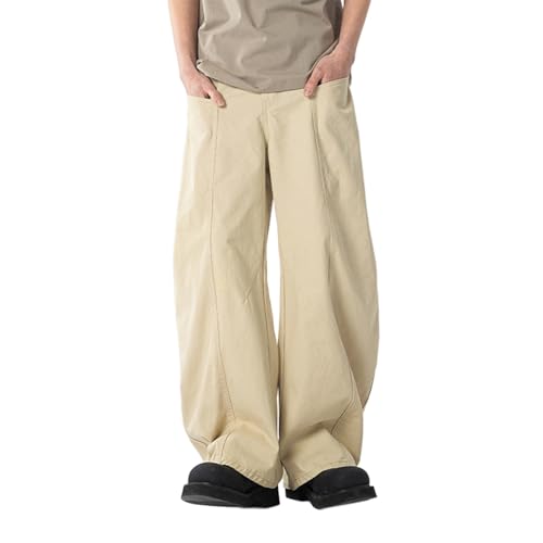 Barrel Jeans Men Super Baggy Skater Denim Pants High Waist Streetwear Barrel Leg Bottoms Loose Relaxed Wide Leg with Pockets