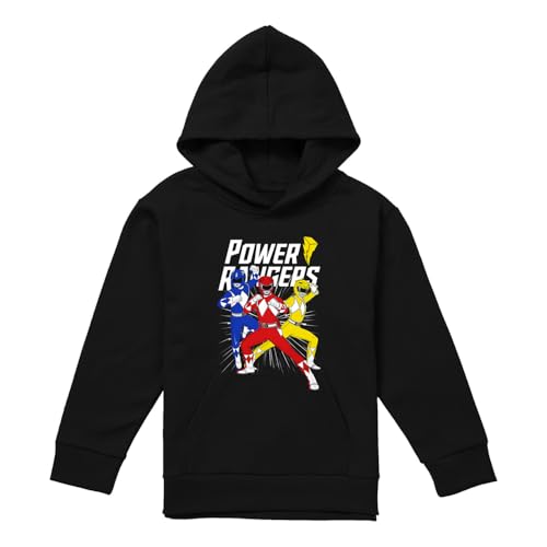 Image of Cotton Soul Power Rangers Trio Youth Kids Boy/Girls Pull-Over Hoodie, Black, 5-6 Years