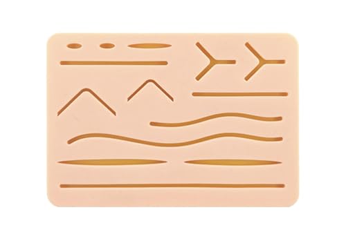 Medarchitect Suture Pad, 3-Layer Silicone Practice Pad with Pre-Cut Wounds