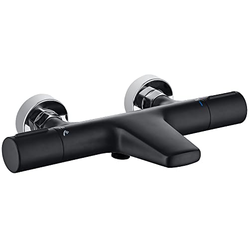 Onece Grifo De Ducha, 38 C Grifo Termostática Para Bañera Y Ducha, Grifo De Ducha Cascada, Grifos Para Bañera De Latón, Mezclador Termostatico Ducha Con Botón De Seguridad, Doble Salida De Agua, Negro Onece Grifo De Ducha, 38 C Grifo Termostática Para Bañera Y Ducha, Grifo De Ducha Cascada, Grifos Para Bañera De Latón, Mezclador Termostatico Ducha Con Botón De Seguridad, Doble Salida De Agua, Negro