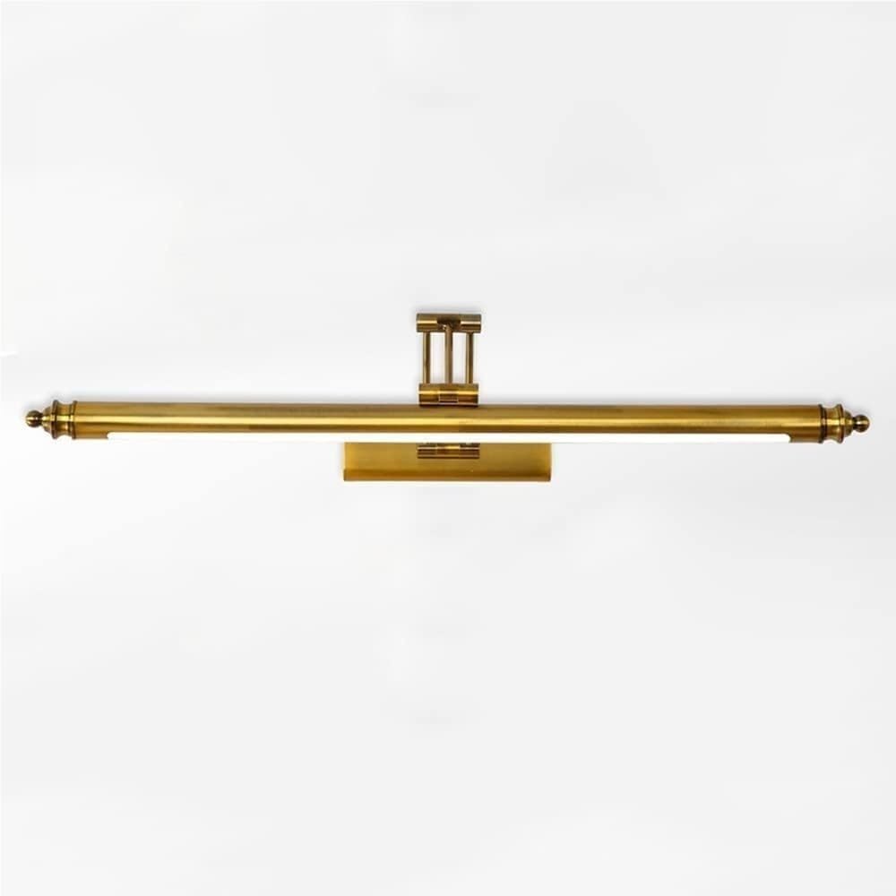 LYOUAE Vintage Gold Metal Strip Vanity Lamp LED Dimmable Adjustable Angle Mirror Light Bathroom Bath Linear Mirror Front Light(60cm/23.6in)