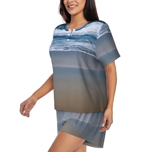 Ensemble de pyjama doux contre la chaleur nocturne short et haut - 2