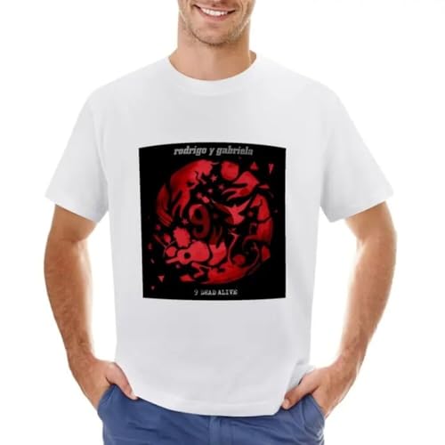 Photo de SHOUZUREN Rodrigo y Gabriela 9 Dead Alive T-Shirt Plain Oversized Sublime Mens Graphic t-Shirts Funny 1 White L