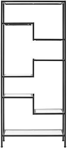 Crosley Furniture Sloane Modern Glass Etagere, Matte Black #TOP1