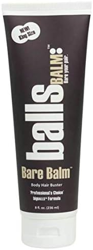 BallsBALM Bare Balm - 8 Fl Oz Sensitive Skin Body Hair Removal & Smoothening Cream