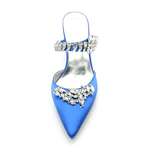 Slingback haut talons pompes à bout pointu et strass de mariage - 3